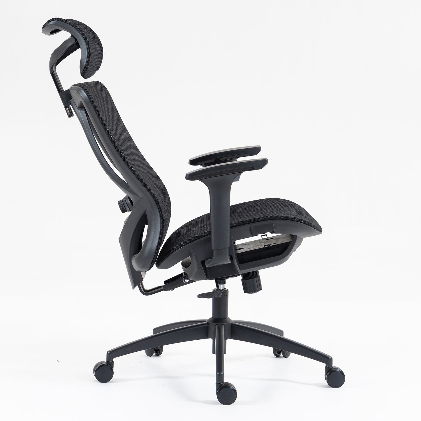 Black Mesh Office Chair with Recliner - 360° Swivel