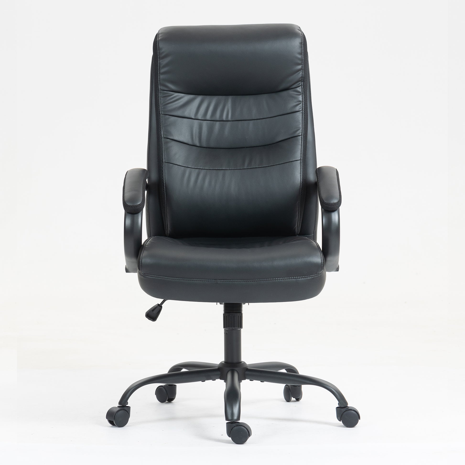 Black PU Office Chair - Adjustable Height Recliner