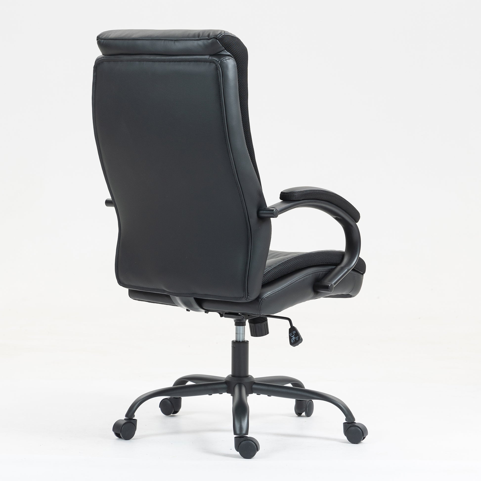Black PU Office Chair - Adjustable Height Recliner
