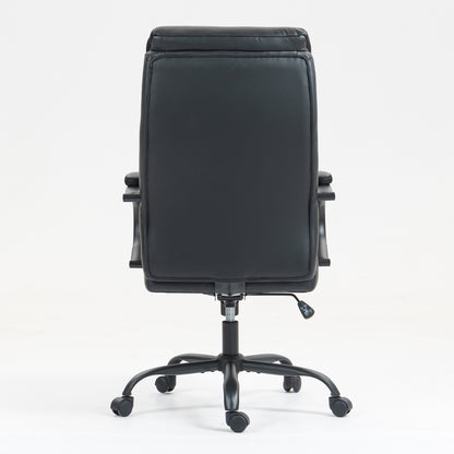 Black PU Office Chair - Adjustable Height Recliner