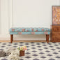 European Style Tufted Floral Bench with Turned Wood Legs,American Upholstered Ottoman for Bedroom & Primary Living Space