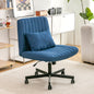 Modern Linen Blue Criss Cross Office Chair - Product Details
