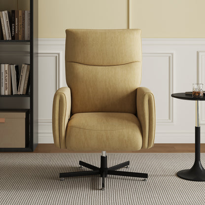 Yellow Velvet Power Recliner - USB Charging & Swivel Office Chair