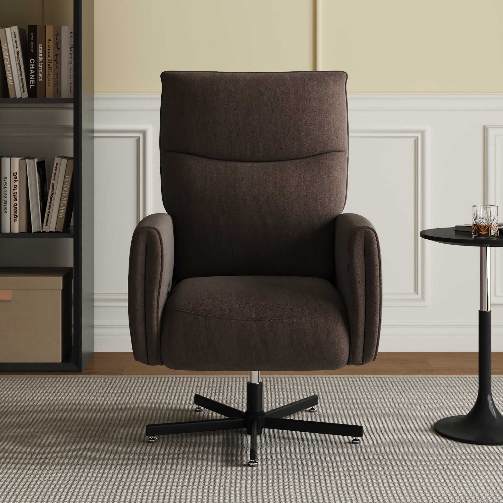 Brown Velvet Power Recliner Chair with USB Charging for Home Office