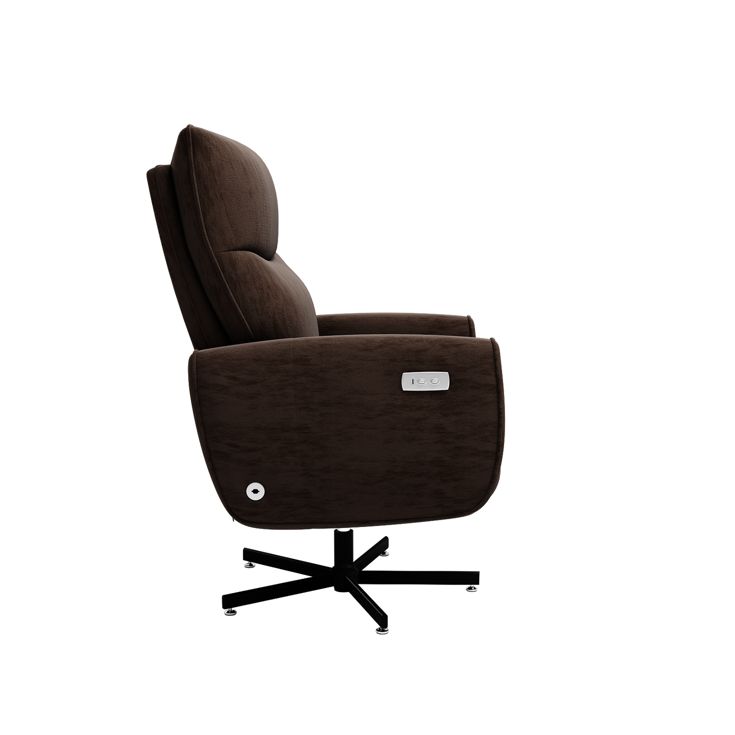 Brown Velvet Power Recliner Chair with USB Charging for Home Office