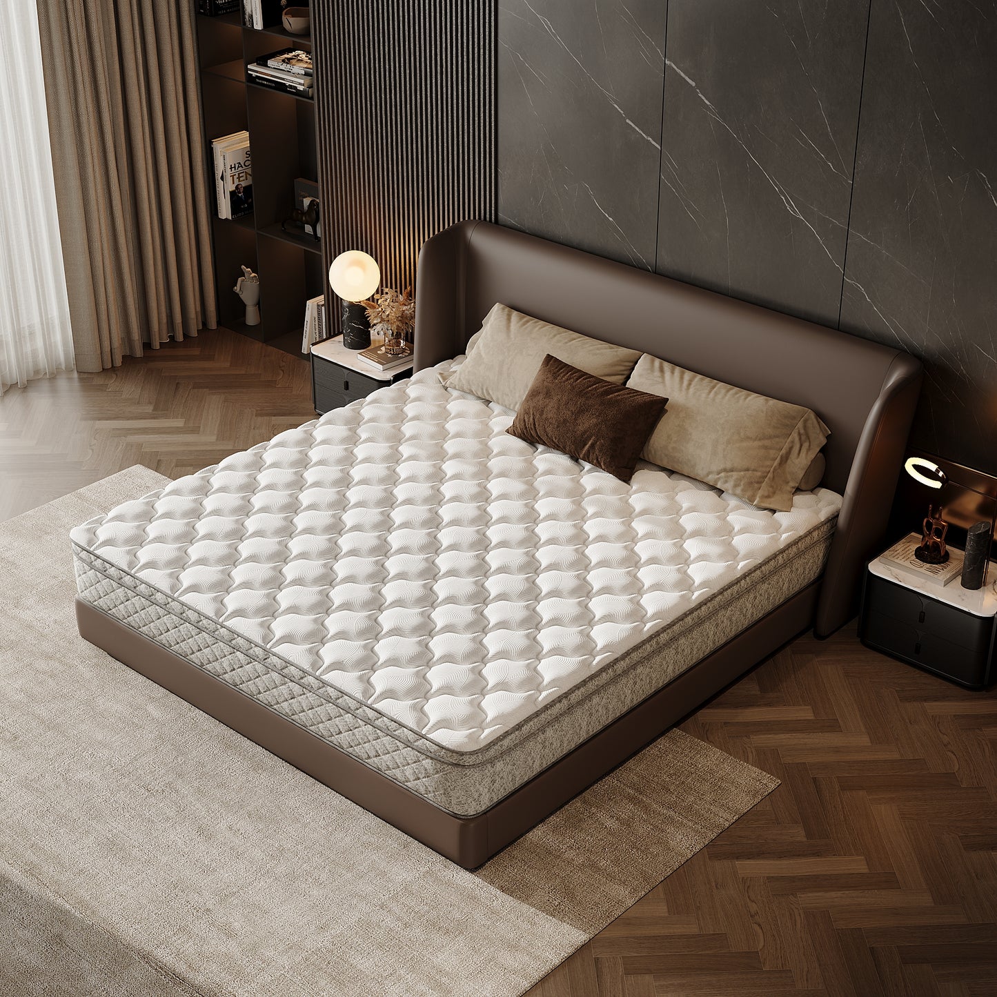 King Size Mattress,12 Inch Hybrid King Mattress in a Box with Memory Foam and Pocket Spring for Pressure Relief & Comfort Sleep & Zoned Support, Medium Firm,CertiPUR-US & OEKO-TEX