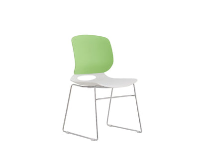 White & Blue Polypropylene Office Chair - 18.9" Seat for Home Office