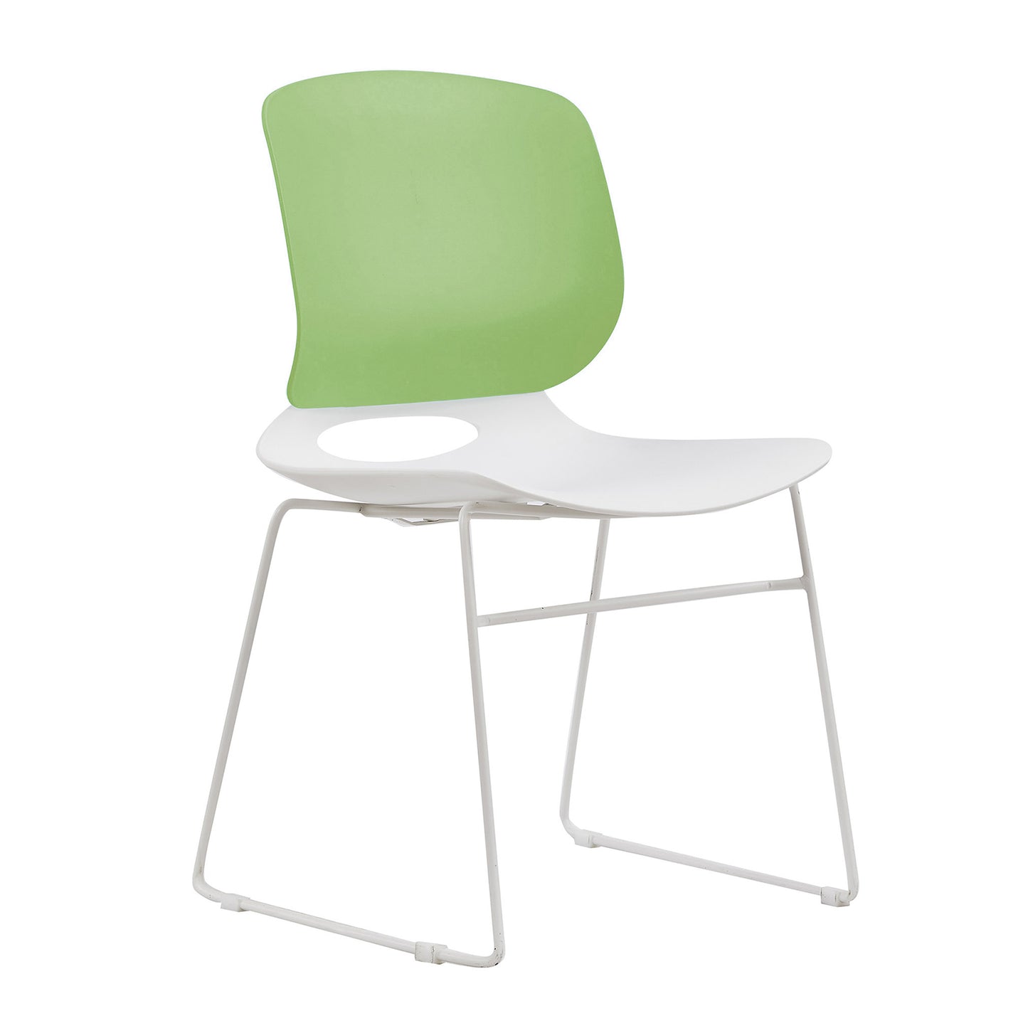 White & Blue Polypropylene Office Chair - 18.9" Seat for Home Office