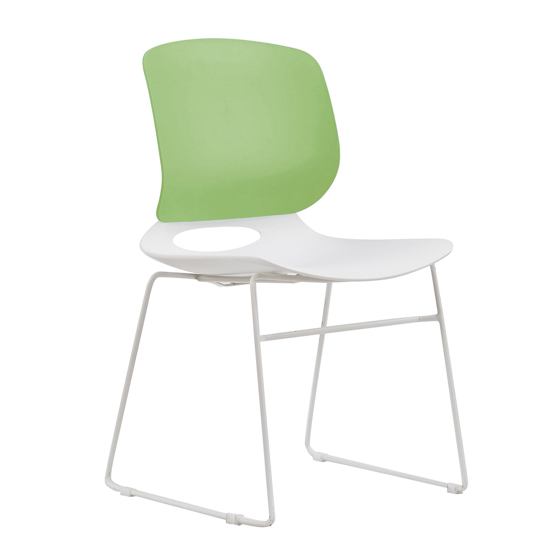 White & Blue Polypropylene Office Chair - 18.9" Seat for Home Office