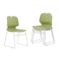 Modern stacking office chair set of 4, green, made of polypropylene, supports 180 kg