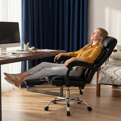 Black Office Chair Adjustable Height - Executive Desk Gaming Reclining