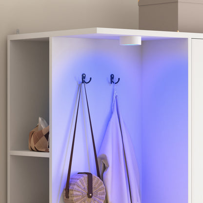 White Wardrobe Closet 71.7" H - 2 Doors, 6 Drawers for Bedroom