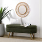 Ottoman Oval Storage Bench,Rubber Wood Legs, Green(43.5"x16"x16")