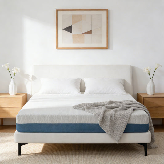 10 Inch Queen Mattress - Sterilizing & Airy, Premium High Resilience for Optimal Support, Non-Toxic Eco-Friendly Fabric, Elegant Appearance to Enhance Bedroom Aesthetics Made in Japan