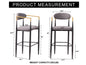 Grey Upholstered Bar Stool - 23" Seat Height, Foam & Metal Frame for Bedroom