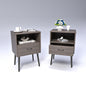 Two sets of Nightstand,modern style bedside table, With storage drawers and open wooden shelves, Suitable for living rooms, Bedrooms and small spaces. Decorative bedside tables in two sets, Easy to as