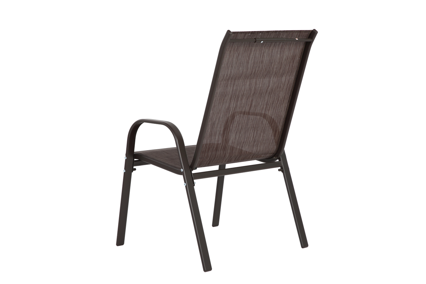 Brown Steel Patio Chairs - Set of 2 Armchairs
