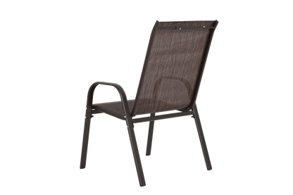 Brown Steel Patio Chairs - Set of 2 Armchairs