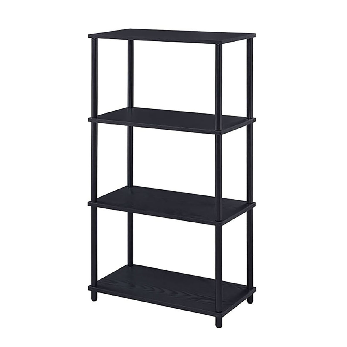 Black Bookshelf with 4 Shelf - Rustic Display Shelves