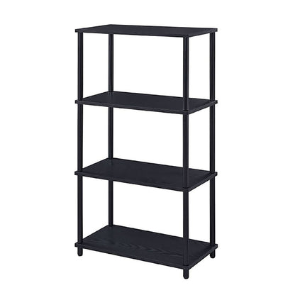 Black Bookshelf with 4 Shelf - Rustic Display Shelves