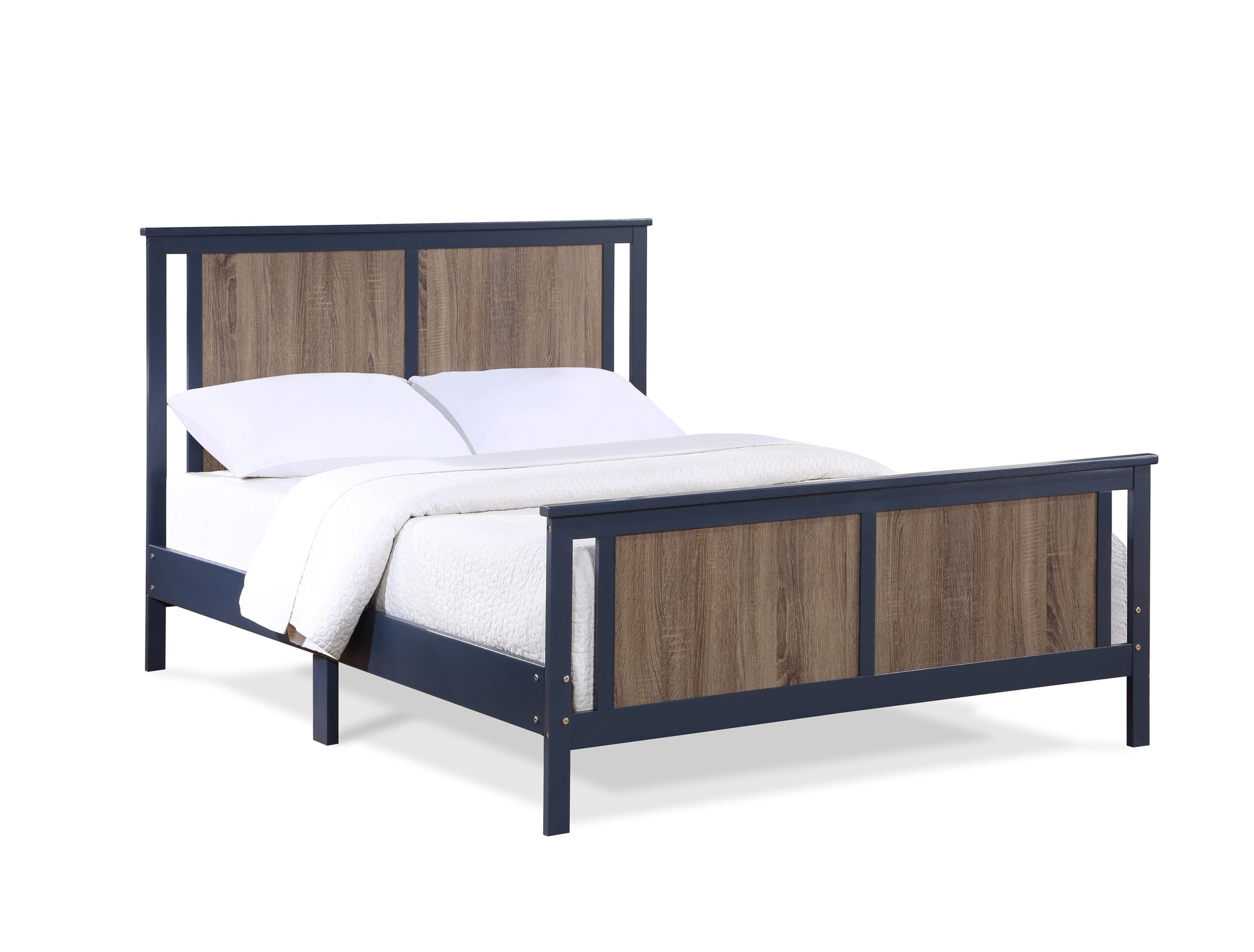 Dark Blue Solid Wood Full Size Bed - Olive & Opie