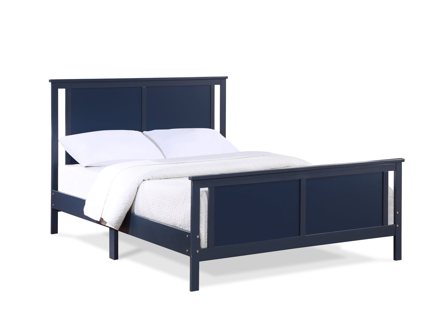 Dark Blue Solid Wood Full Size Bed - Olive & Opie