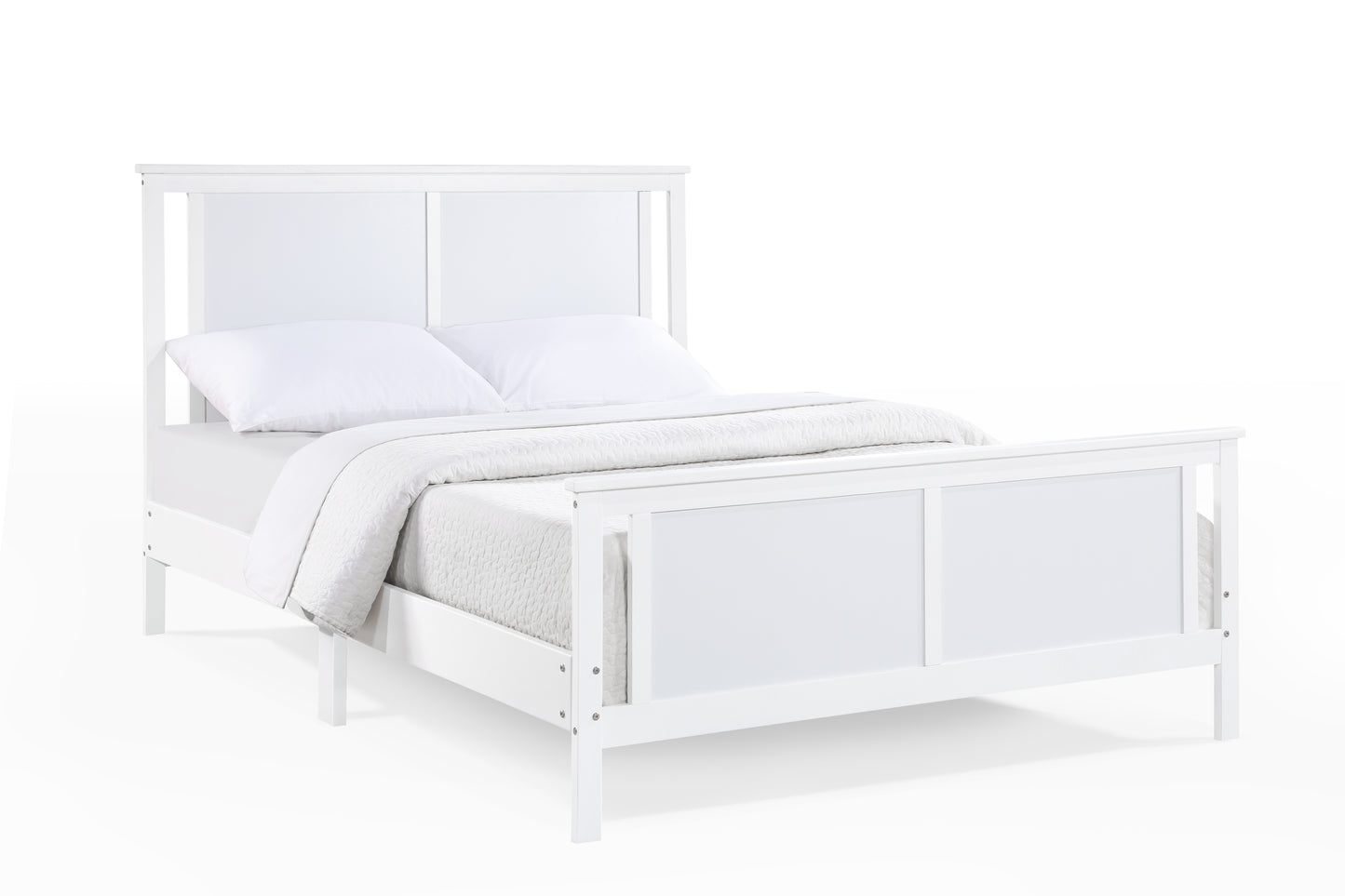Connelly Full Size Bed - White Solid Wood Frame