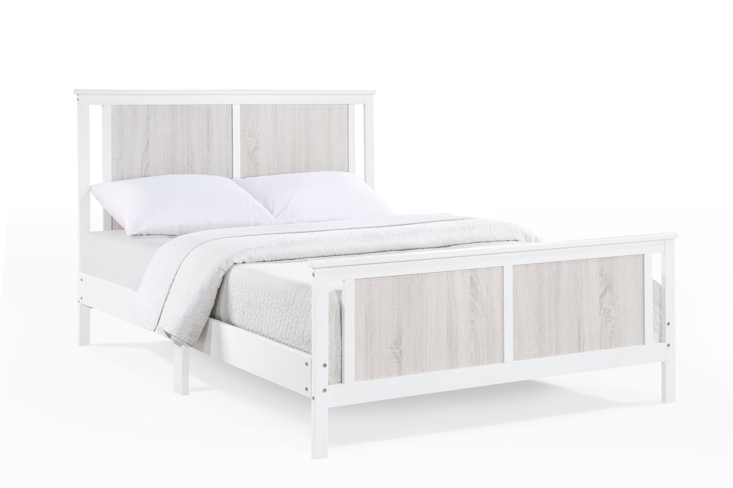 Connelly Full Size Bed - White Solid Wood Frame