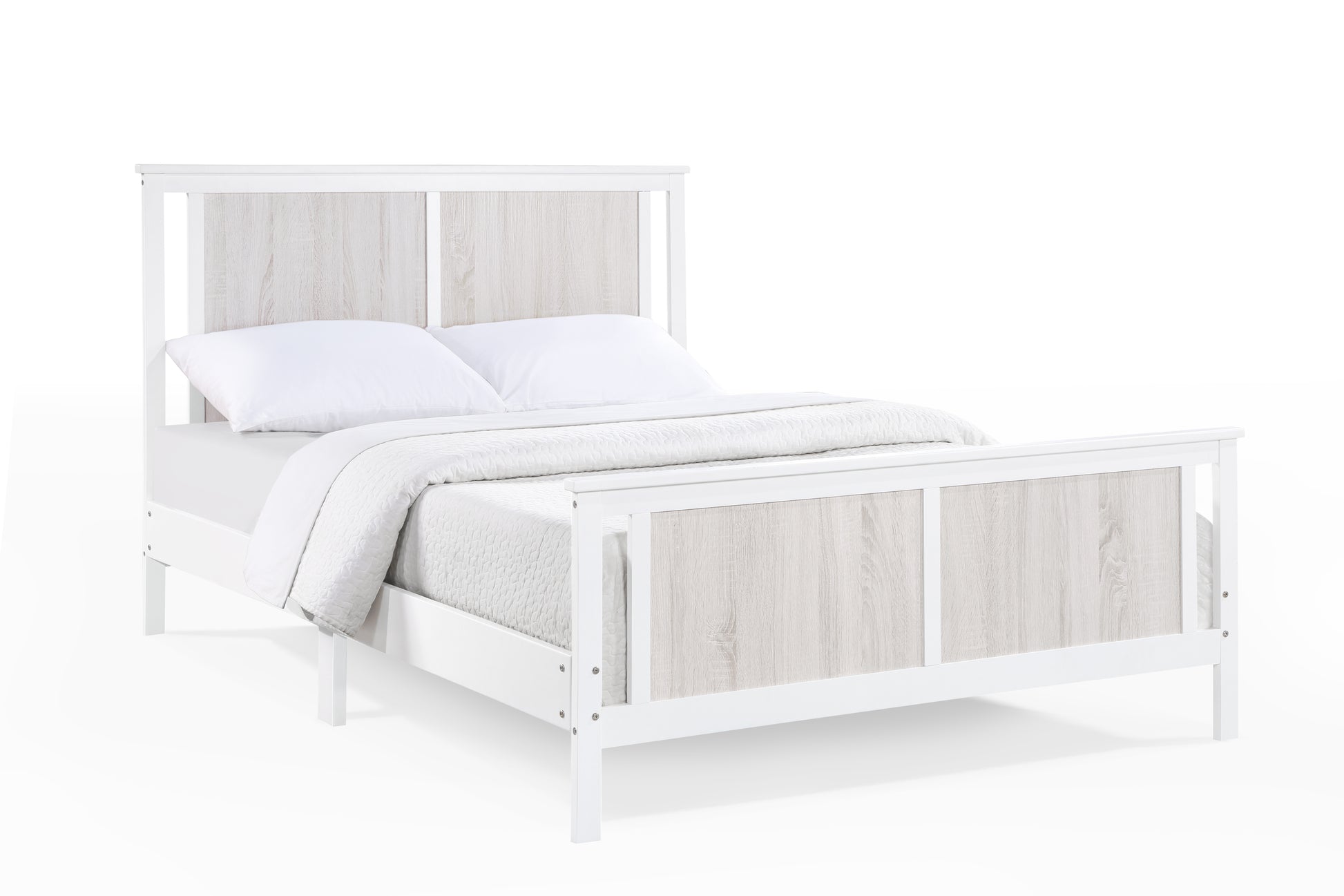 Connelly Full Size Bed - White Solid Wood Frame