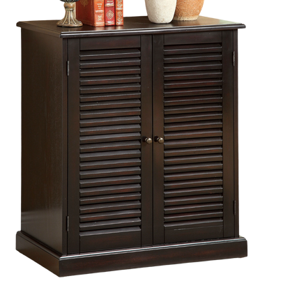 Espresso Solid Wood Shoe Cabinet 3-4 Shelves