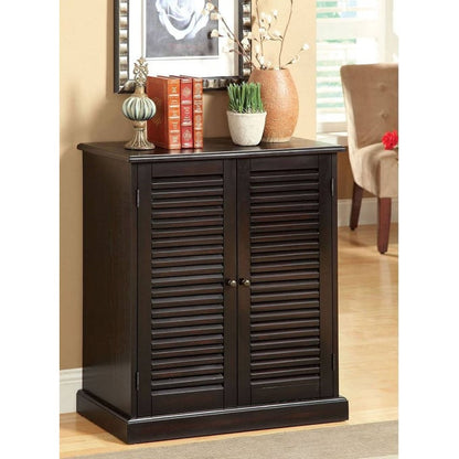 Espresso Solid Wood Shoe Cabinet 3-4 Shelves