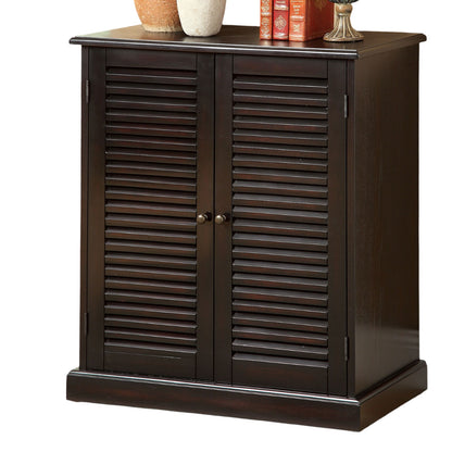 Espresso Solid Wood Shoe Cabinet 3-4 Shelves