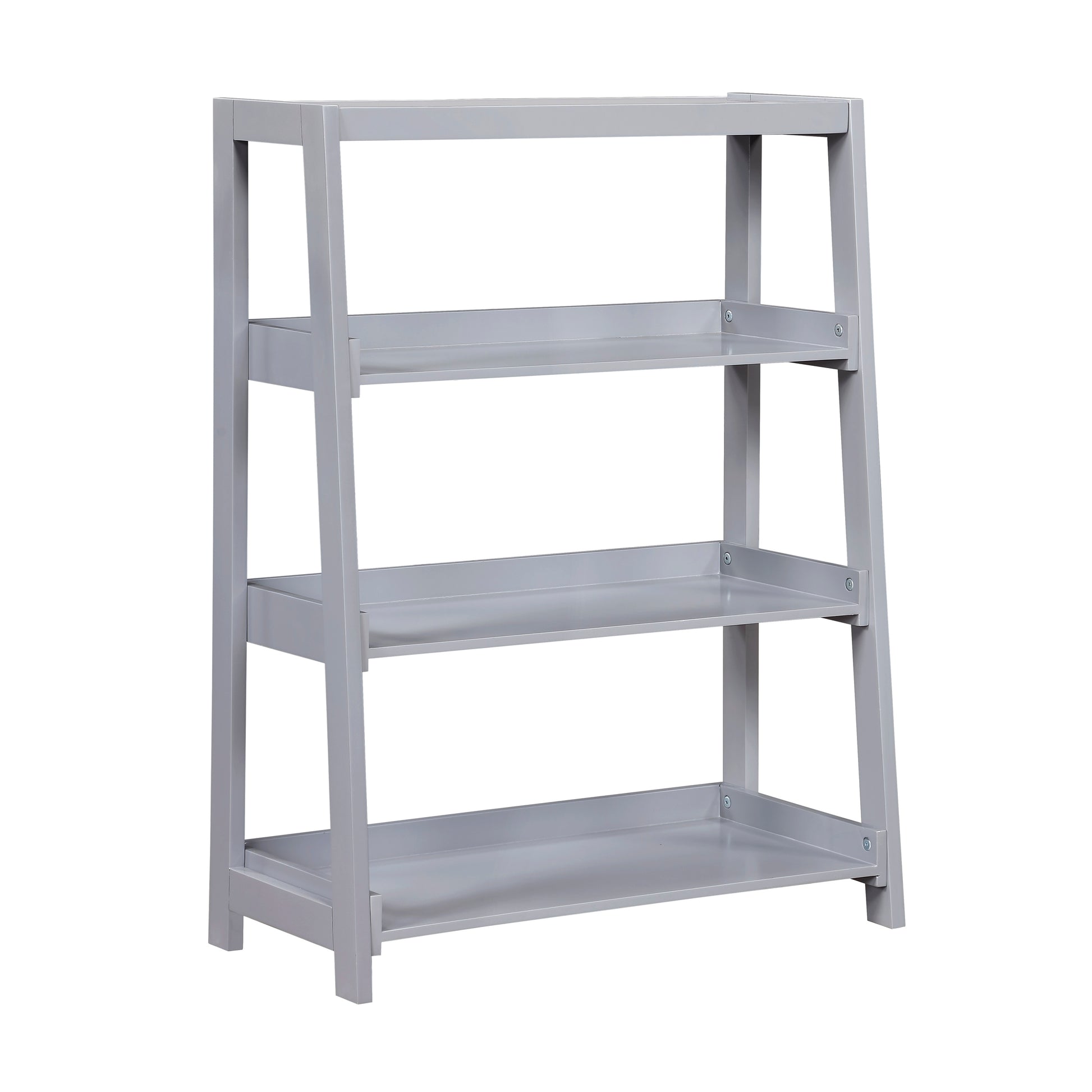 Modern Contemporary Bookcase 3-Shelves Sleek Gray Finish Wooden Furniture 1pc Vertical Toys Storage Display Rack