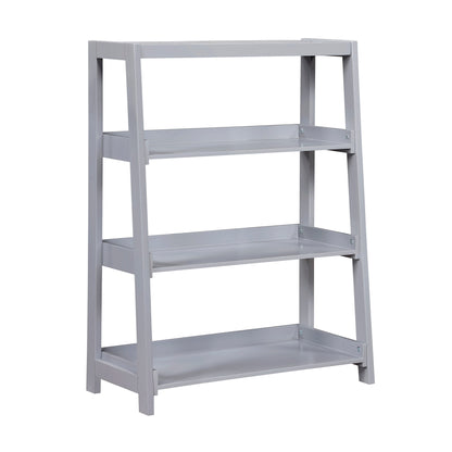 Modern Contemporary Bookcase 3-Shelves Sleek Gray Finish Wooden Furniture 1pc Vertical Toys Storage Display Rack