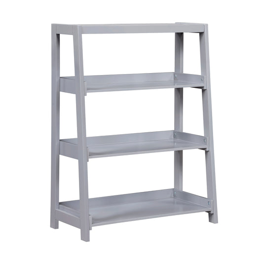 Modern Contemporary Bookcase 3-Shelves Sleek Gray Finish Wooden Furniture 1pc Vertical Toys Storage Display Rack