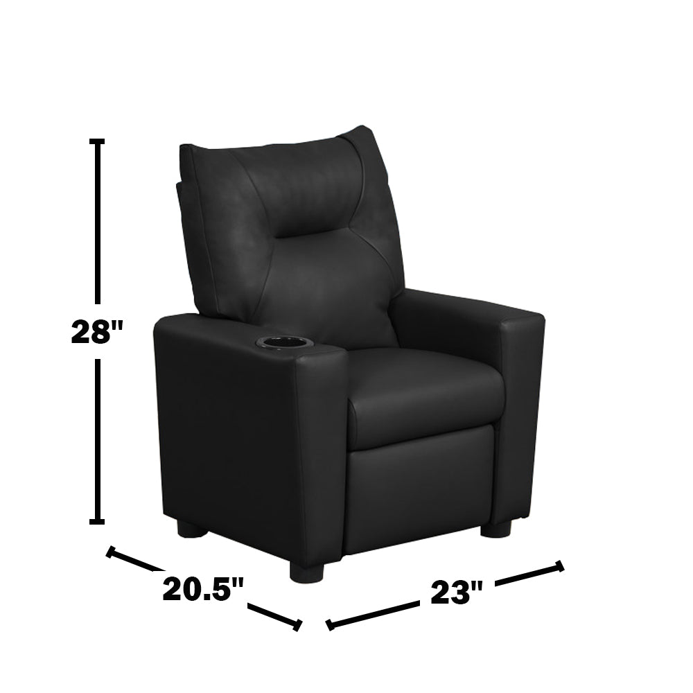 Black Fabric Kids Recliner Chair - 15" Seat Height