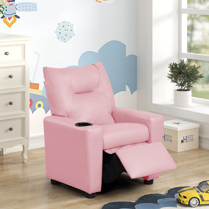 Pink Fabric Kids Recliner - 13" Seat Height