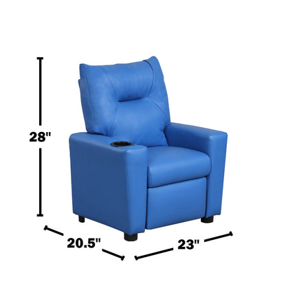 Blue Fabric Kids Recliner Chair 13" Seat Height