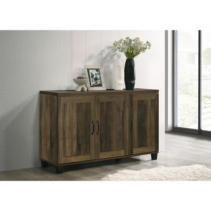 Dark Dusty Oak 3-Door Shoe Cabinet - 45" Wide Storage