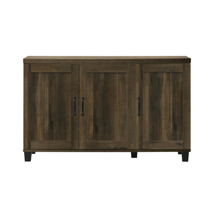 45"W Dark Dusty Oak Finish 3-Door Shoe Cabinet