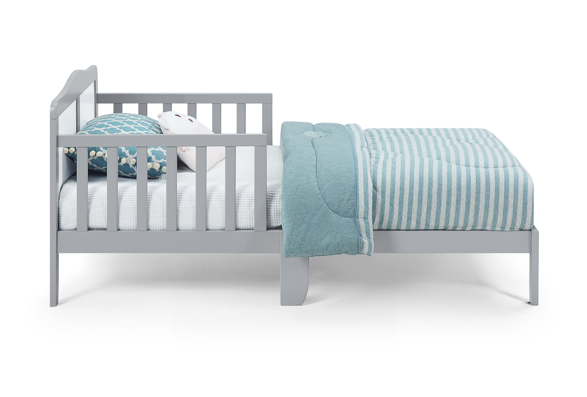 Light Gray Toddler Bed - Solid Wood Frame