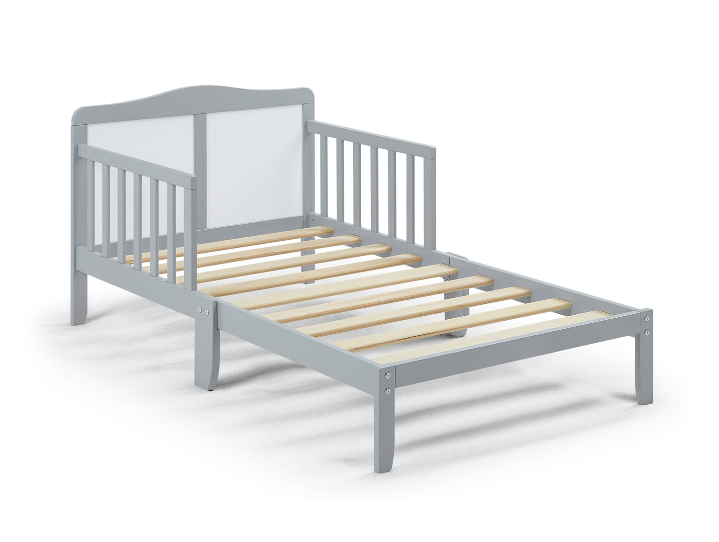 Light Gray Toddler Bed - Solid Wood Frame