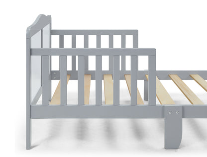 Light Gray Toddler Bed - Solid Wood Frame