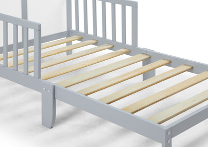 Light Gray Toddler Bed - Solid Wood Frame