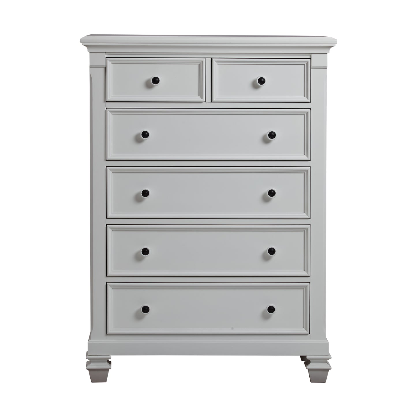White Solid Wood 6 Drawer Chest Youth Bedroom Storage