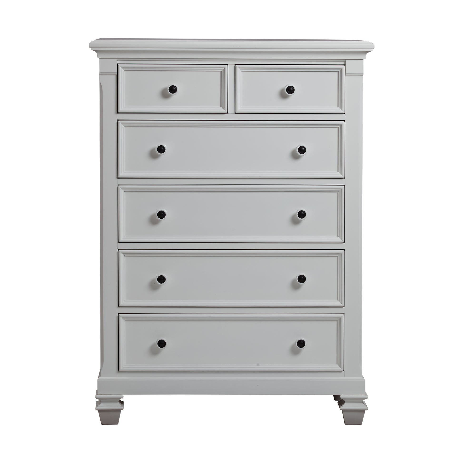 White Solid Wood 6 Drawer Chest Youth Bedroom Storage