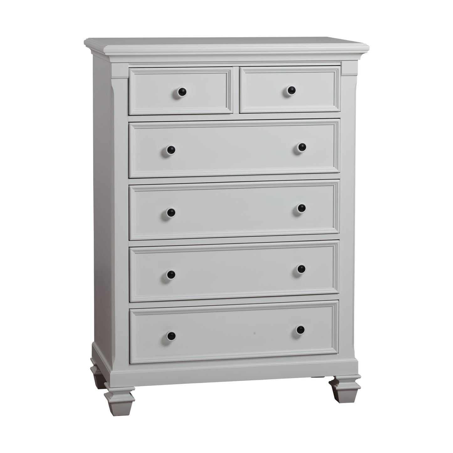 White Solid Wood 6 Drawer Chest Youth Bedroom Storage