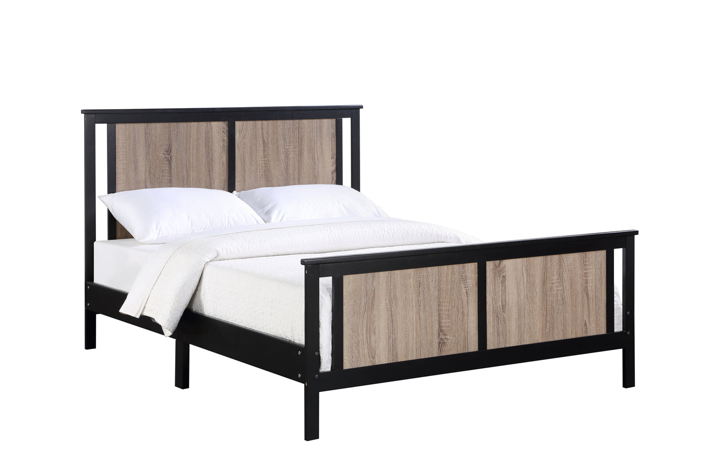 Connelly Full Size Bed - Black Solid Wood Frame