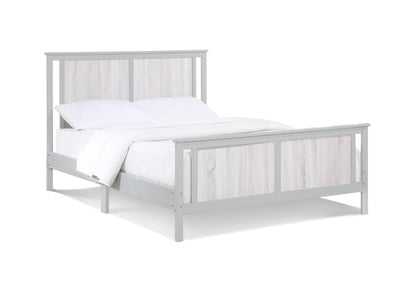 Gray Solid Wood Full Size Bed - Reversible Panel