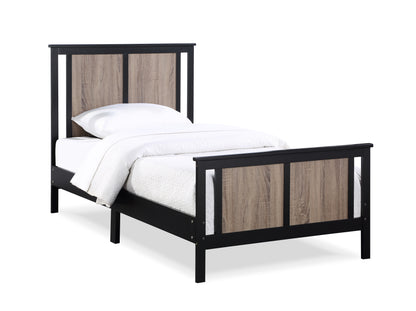 Connelly Twin Size Bed - Black Solid Wood